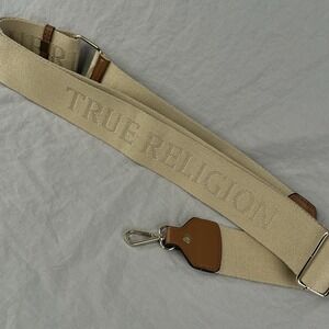 TRUE RELIGION Adjustable Shoulder Bag Strap Cross Body Canvas Leather Purse Tote